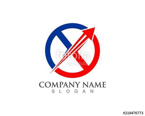 Red Letter X Logo - Arrow logo letter X logo design Template Stock image and royalty