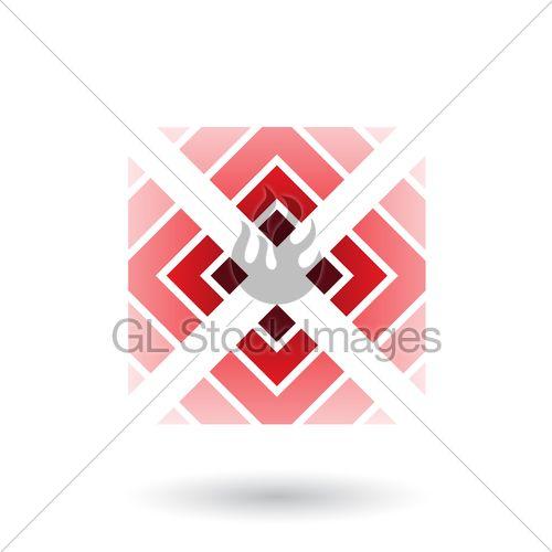Red Letter X Logo - Red Letter X Icon With Square And Triangles Vector Illust. · GL