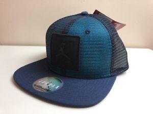 Jordan Retro Logo - Nike Air Jordan Retro Logo Jumpman Hat Blue Black One Size Adult ...