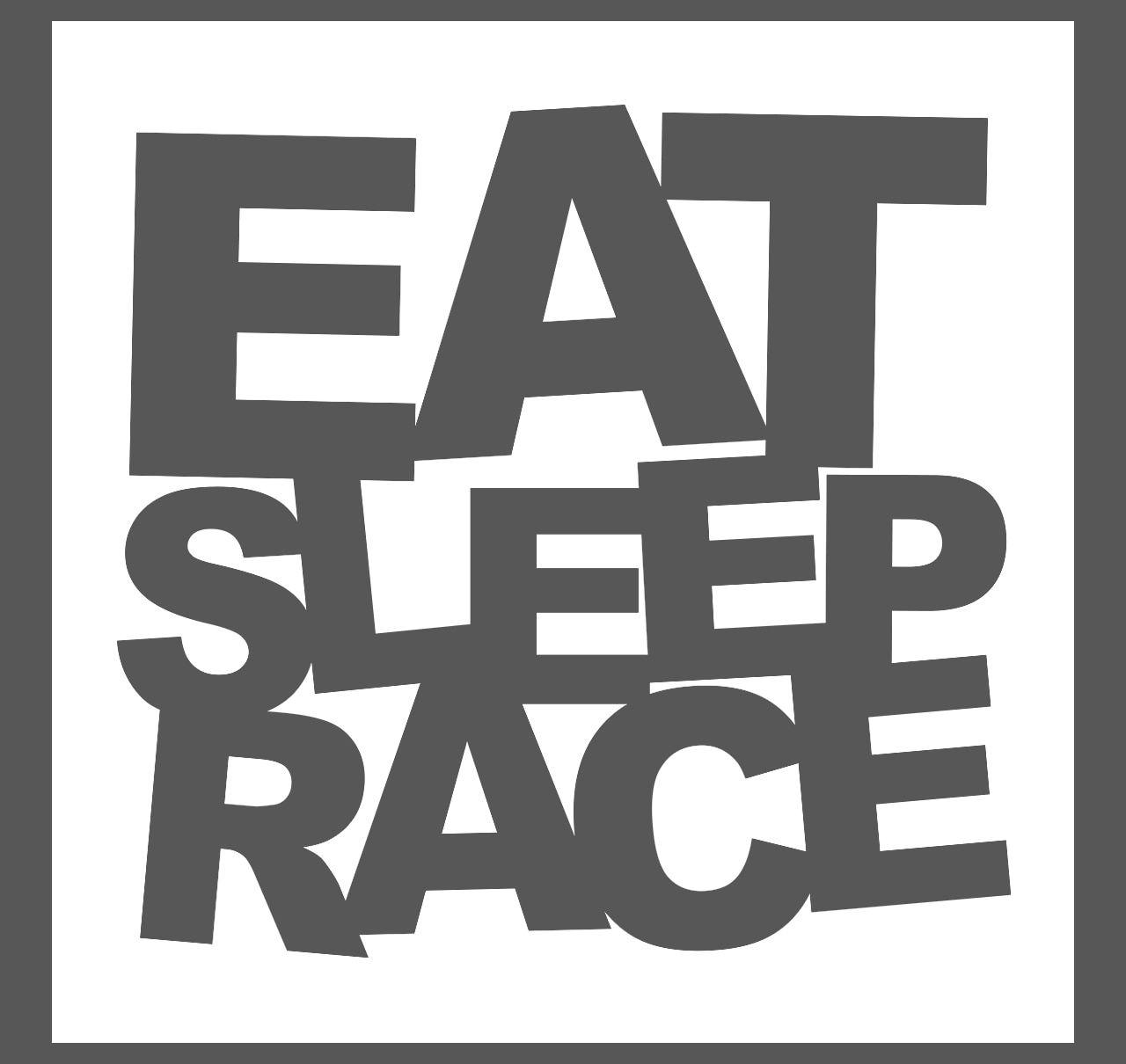 White Race Logo - Logo Square Vinyl Decal. White Sleep Race Lifestyle