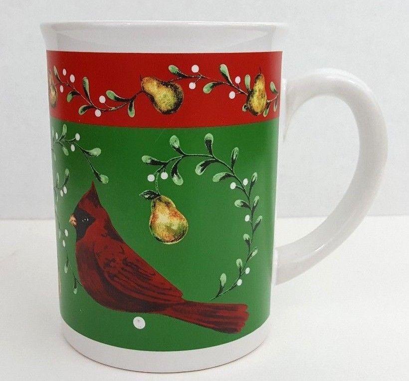Green and Red Bird Shop Logo - MSI Christmas Red Birds & Pears Coffee Mug - 5 1/4