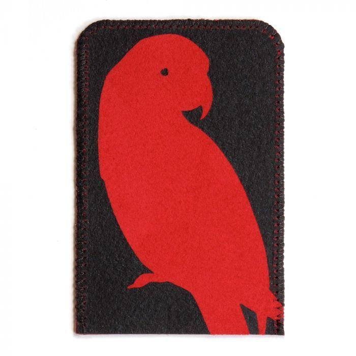 Green and Red Bird Shop Logo - Jill Green: Red Parrot Travel Card Holder. Royal Academy of Arts