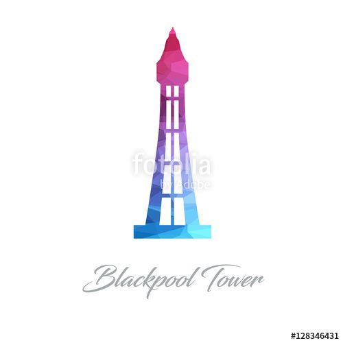 Famous Architect Logo - Abstract logo of the Blackpool Tower Landmark made of triangles ...