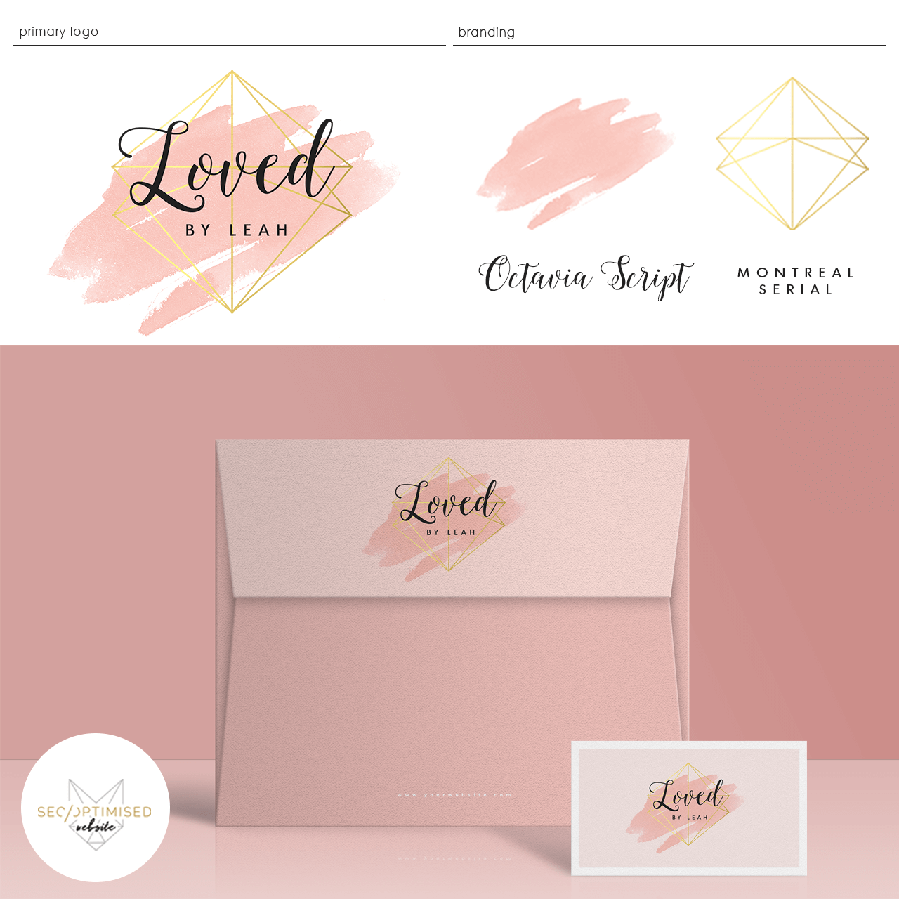 Pink and Gold Logo - Pink Gold Watercolour Logo - SEO Optimised Website