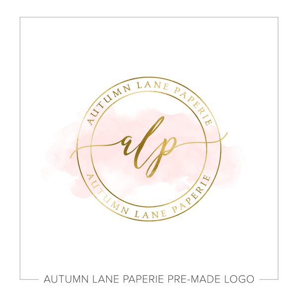 Pink and Gold Logo - Pink & Gold Double Circle Logo I72 | Autumn Lane Paperie