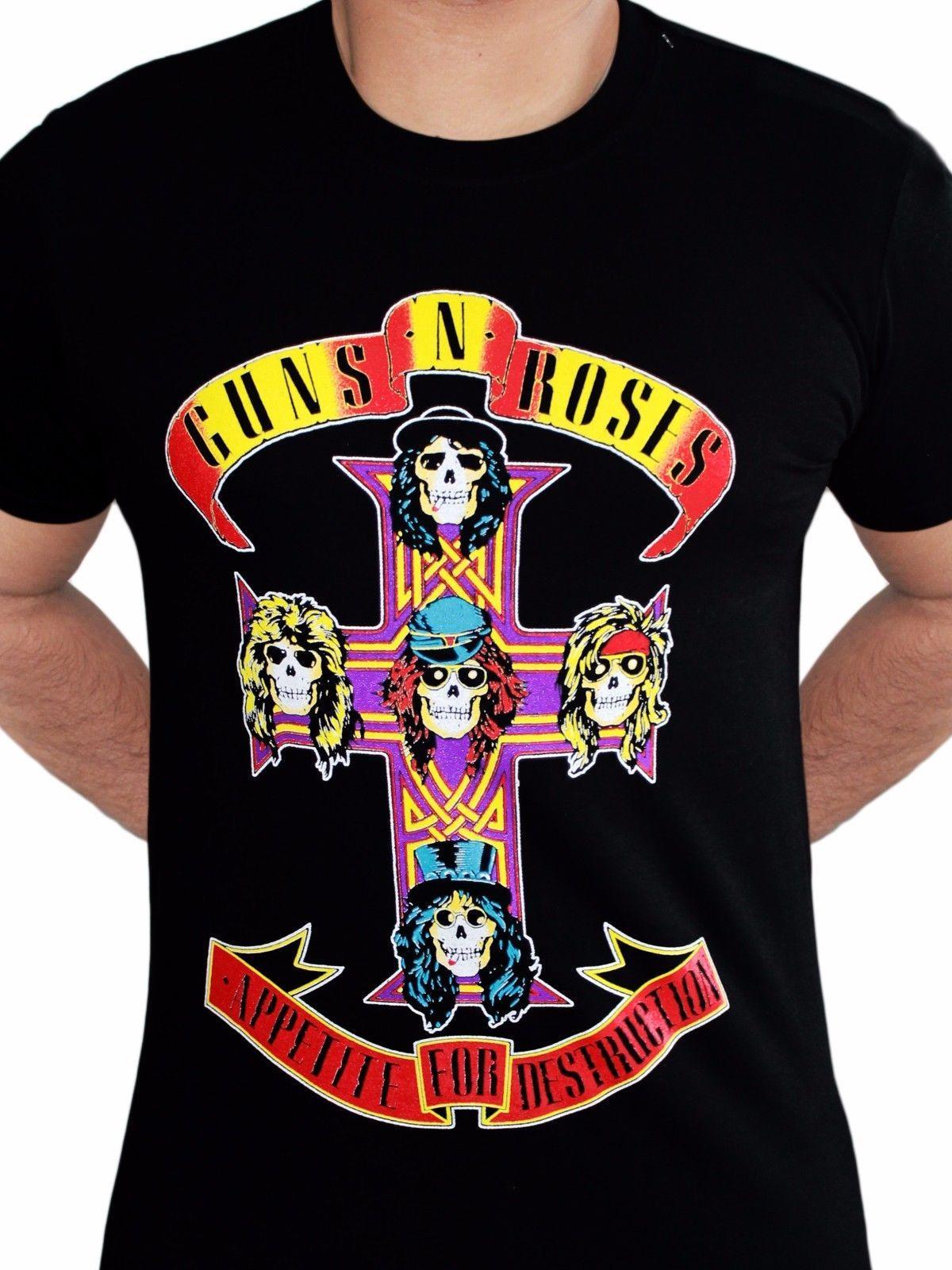 Guns N' Roses Cross Logo - Guns N Roses Logo Appetite For Destruction Cross Slash Black Mens T ...