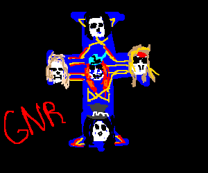 Guns N' Roses Cross Logo - Guns n Roses cross logo - Drawception