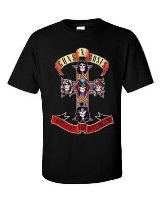 Guns N' Roses Cross Logo - GUNS N ROSES Appetite For Destruction Cross Logo Black T-Shirt ...