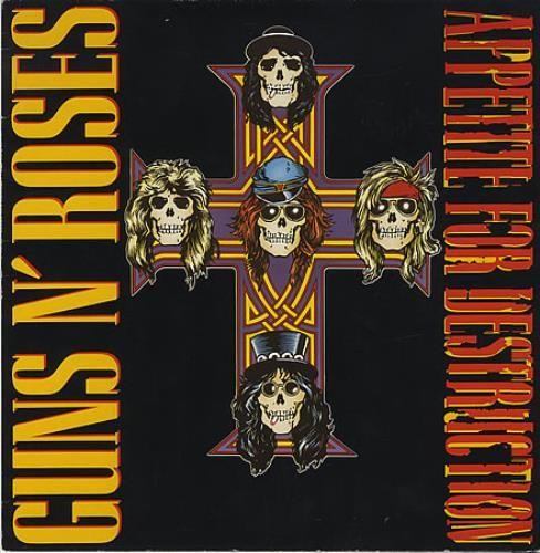 Guns N' Roses Cross Logo - Guns N Roses Appetite For Destruction - Cross Slv & Sticker Sheet UK ...