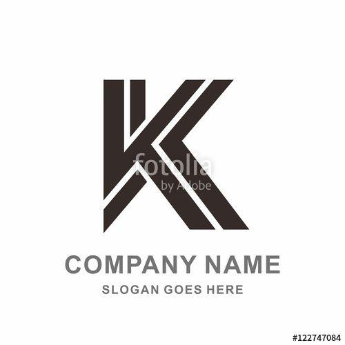 Double Letter Logo - Monogram Letter K Double Strips Vector Logo Design Template Stock