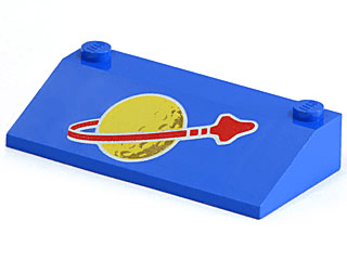 LEGO Space Logo - BrickLink - Part 3939p91 : Lego Slope 33 3 x 6 with Classic Space ...