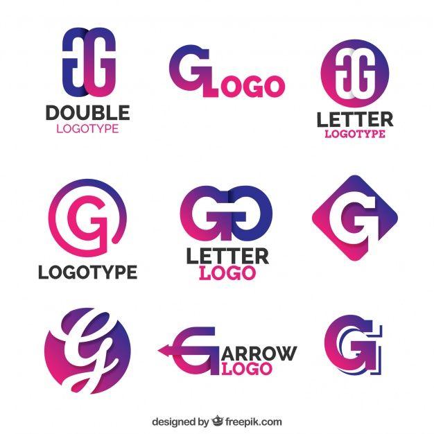 Double Letter Logo - Purple letter g logo collection Vector | Free Download