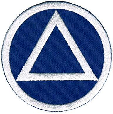 Blue Circle White Triangle Logo - Circle Triangle Sobriety Patch Embroidiered Iron On Sober Emblem