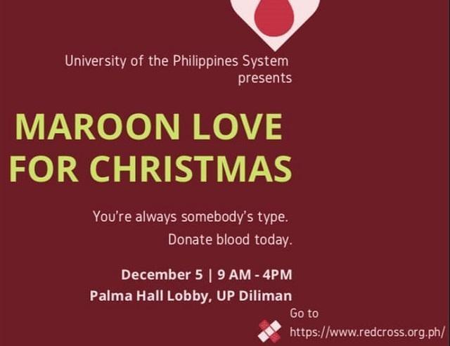 Philippines Donation for Red Cross Logo - Maroon Love for Christmas blood donation drive set for December 5