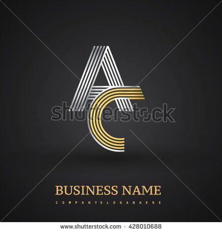 Elegant Letter Logo - Letter AC company linked letter logo icon gold and silver. Elegant ...