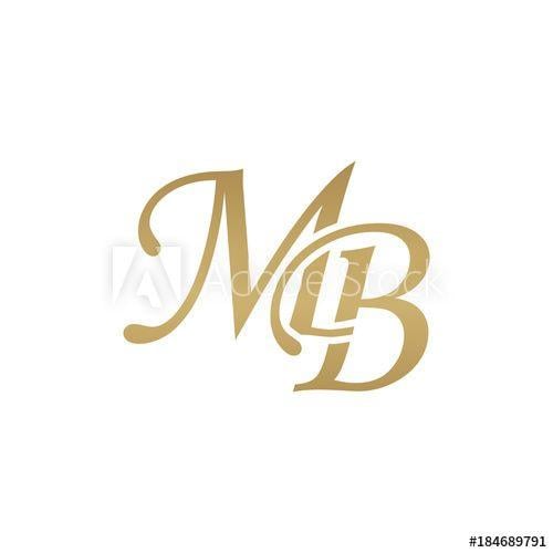 MB Letter Logo - Initial letter MB, overlapping elegant monogram logo, luxury golden ...
