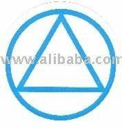 Blue Circle with White Triangle Logo - White Vinyl With Blue Circle/triangle - Buy Vinyl Stickers Product ...
