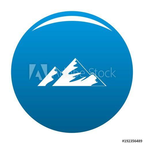 Blue Circle White Triangle Logo - Climb on mountain icon vector blue circle isolated on white
