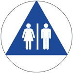 Blue Circle White Triangle Logo - Blue Circle White Triangle Safety Signs from ComplianceSigns.com