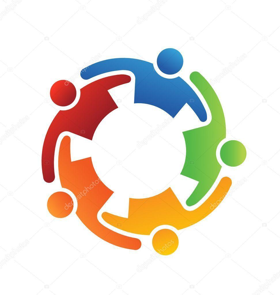 Person Vector Logo - Vector Logo Teamwork Embrace 5 #people #social #internet #network ...