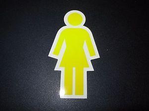 Stick Person with Yellow Logo - GIRL SKATEBOARDS Yellow Stick Girl logo Skate Sticker 3.5X1.75