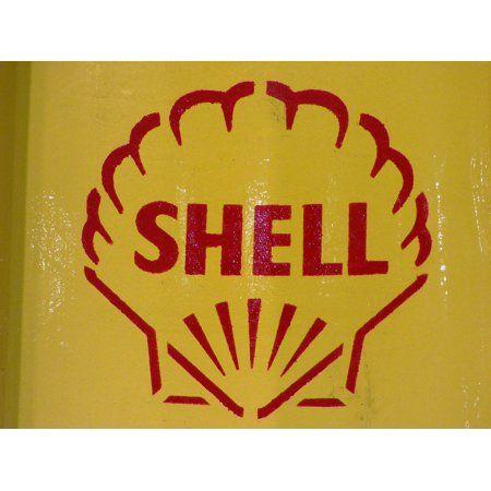 Stick Person with Yellow Logo - Peel N Stick Poster Of Shell Logo Yellow Fuel Petrol Poster Print