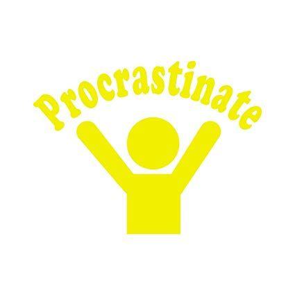 Stick Person with Yellow Logo - Procrastinate Stick Figure Command to be Lazy