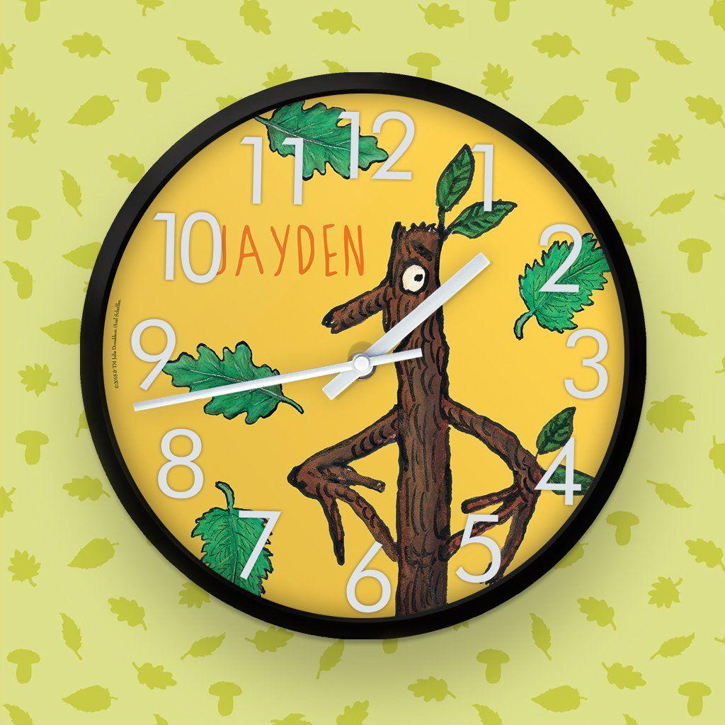 Stick Person with Yellow Logo - Yellow Stick Man Personalised Clock – Gruffalo