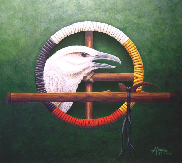 American Crow Logo - White Crow Flutes - Native American Style Flutes