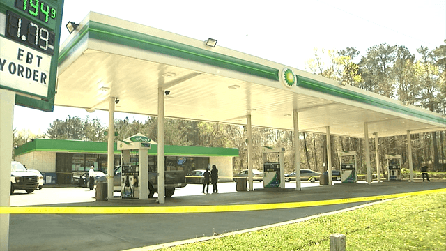 Green and Yellow Gas Station Logo - Officers, K9 units track down 2 men connected to fatal gas station ...