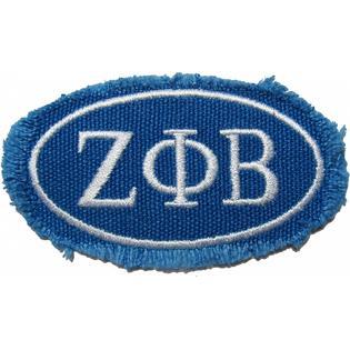 Blue and White MP Logo - Cultural Exchange Zeta Phi Beta Distressed Emblem Oval Iron-On Patch ...