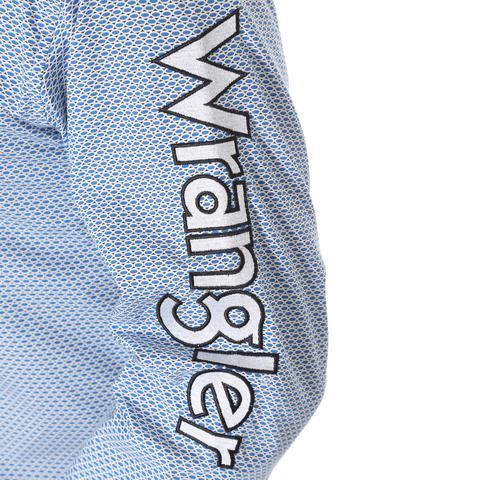 Blue and White MP Logo - Wrangler Men's Blue White Ford Logo L/S Shirt