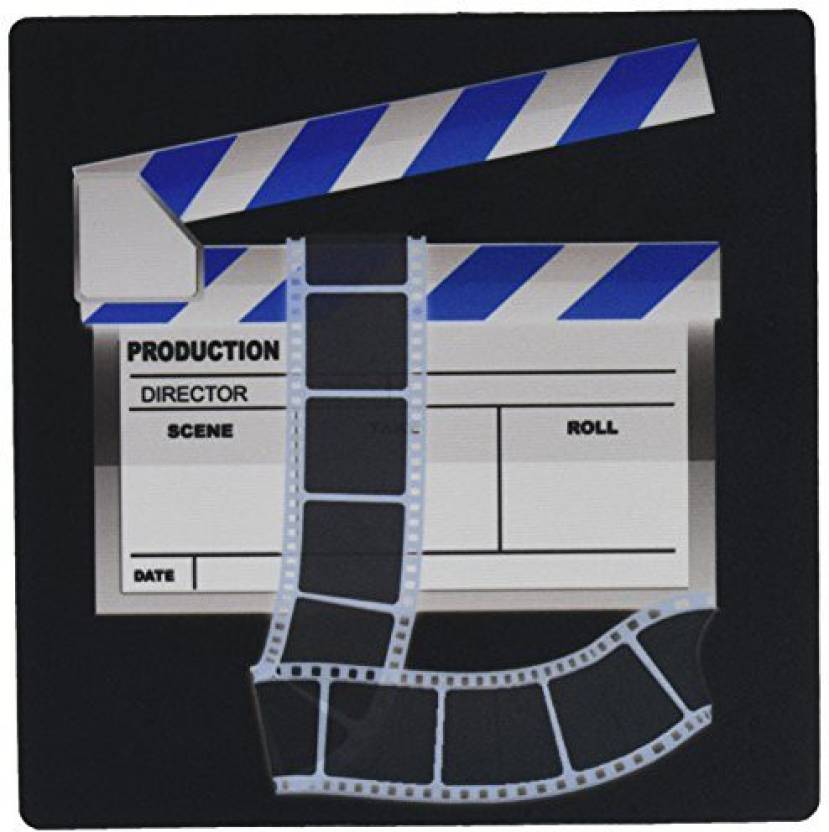 Blue and White MP Logo - 3dRose LLC 8 x 8 x 0.25 Inches Mouse Pad, Blue/White Movie Clapboard ...