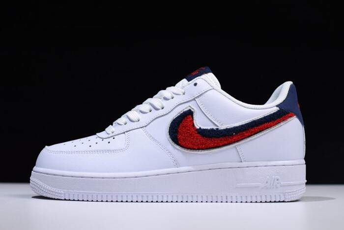 Red and Blue Nike Logo - Nike Air Force 1 Low '07 LV8 “Chenille Swoosh” White/University Red ...