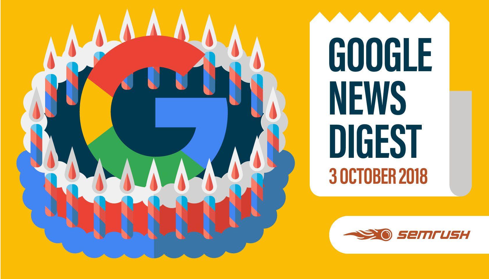 Different Types of Google Logo - Google News Digest: Google's 20th-Anniversary, New SERP Features ...