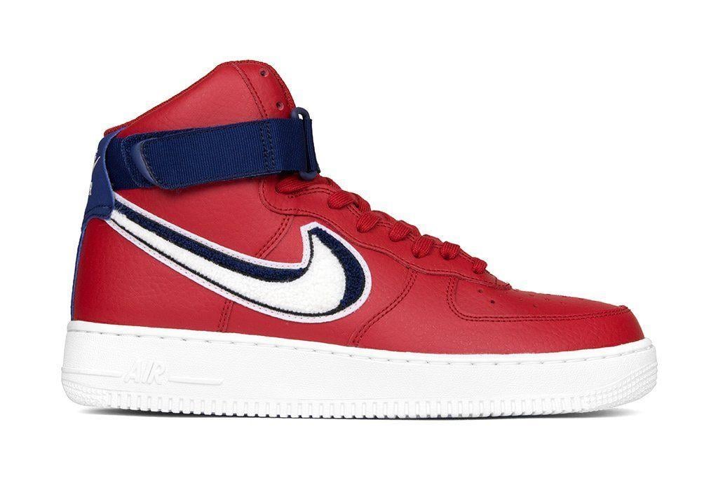 Red White and Blue Nike Logo - Nike Air Force 1 High '07 - Gym Red/White-Blue Void/White – Feature ...