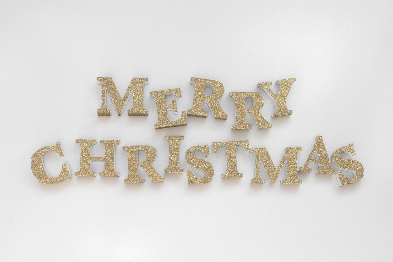 Christmas Glitter Logo - Christmas DIY Week 7 8: Merry Christmas 3D Glitter Letters
