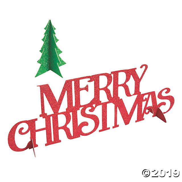 Christmas Glitter Logo - 3D Merry Christmas Glitter Centerpiece Set - Discontinued