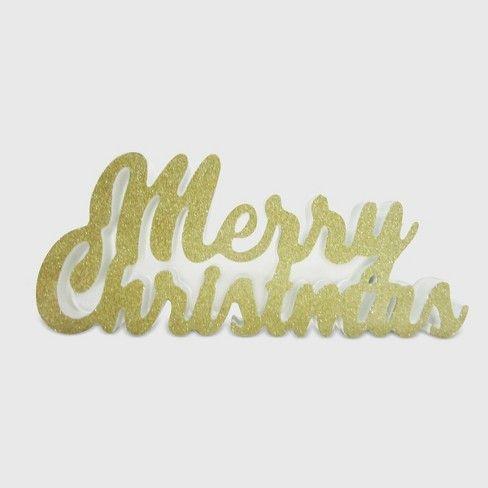 Christmas Glitter Logo - Merry Christmas Glitter Table Sign™