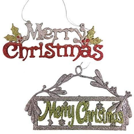 Christmas Glitter Logo - BANBERRY DESIGNS Merry Christmas Glitter Sign of 2