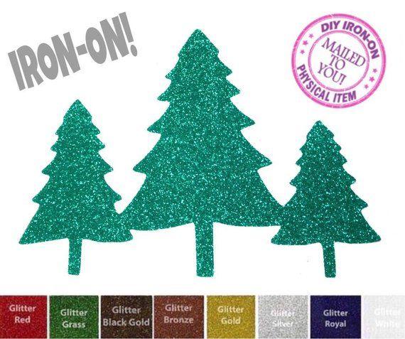 Christmas Glitter Logo - Diy CHRISTMAS TREE Iron On Vinyl Applique Decal Shirt Tote | Etsy