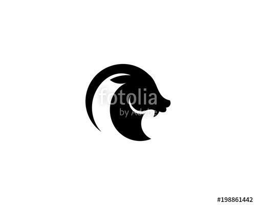 Silhouette Head Logo - Goat Head Silhouette Logo Stock Image And Royalty Free Vector Files