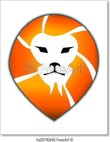 Orange Lion Head Logo - Free art print of Lion head logo. Lion head silhouette vector icon ...