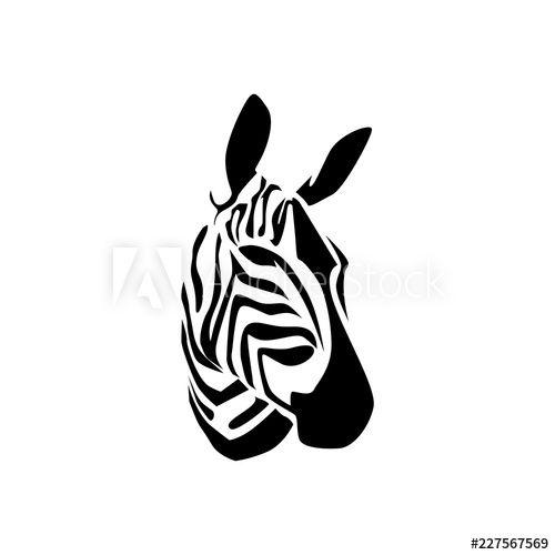 Silhouette Head Logo - silhouette of zebra head logo vector this stock vector
