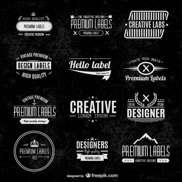 Designer Labels Logo - Typographic labels set Vector