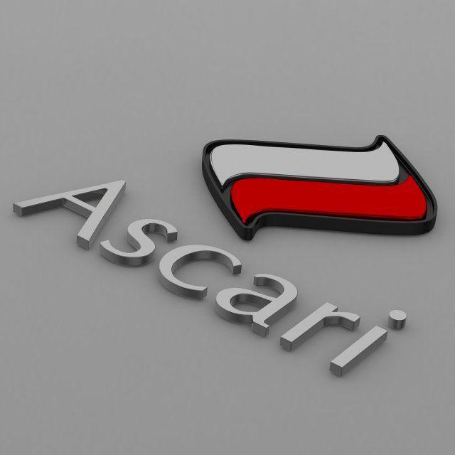 Ascari Logo - Ascari logo 3D Model in Parts of auto 3DExport