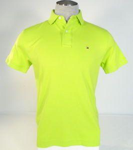 Lime Green Polo Logo - Tommy Hilfiger Lime Green Short Sleeve Soft Cotton Polo Shirt Mens ...