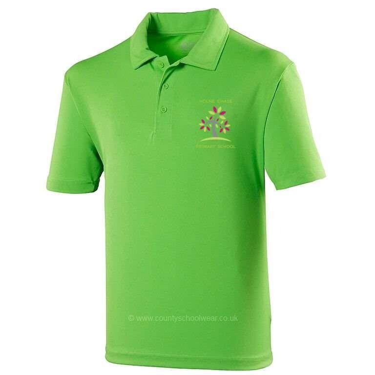 Lime Green Polo Logo - Holne Chase School Polo Shirt Lime Green. County Sports and Schoolwear