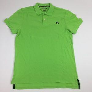 Lime Green Polo Logo - Express Pique Polo Shirt Fitted Lime Green Lion Emblem Logo Cotton