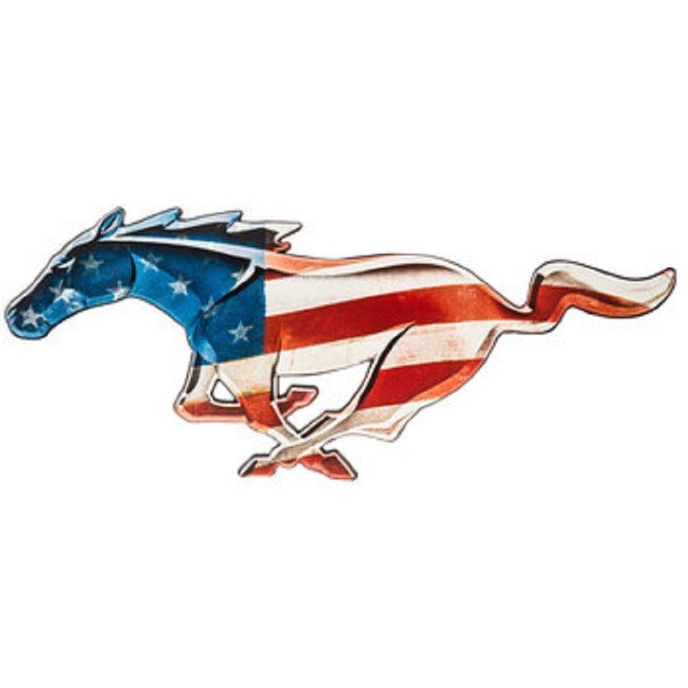 Mustang Horse Logo - Ford Mustang USA Horse Logo Tin Metal Wall Art Sign Shelby Garage ...